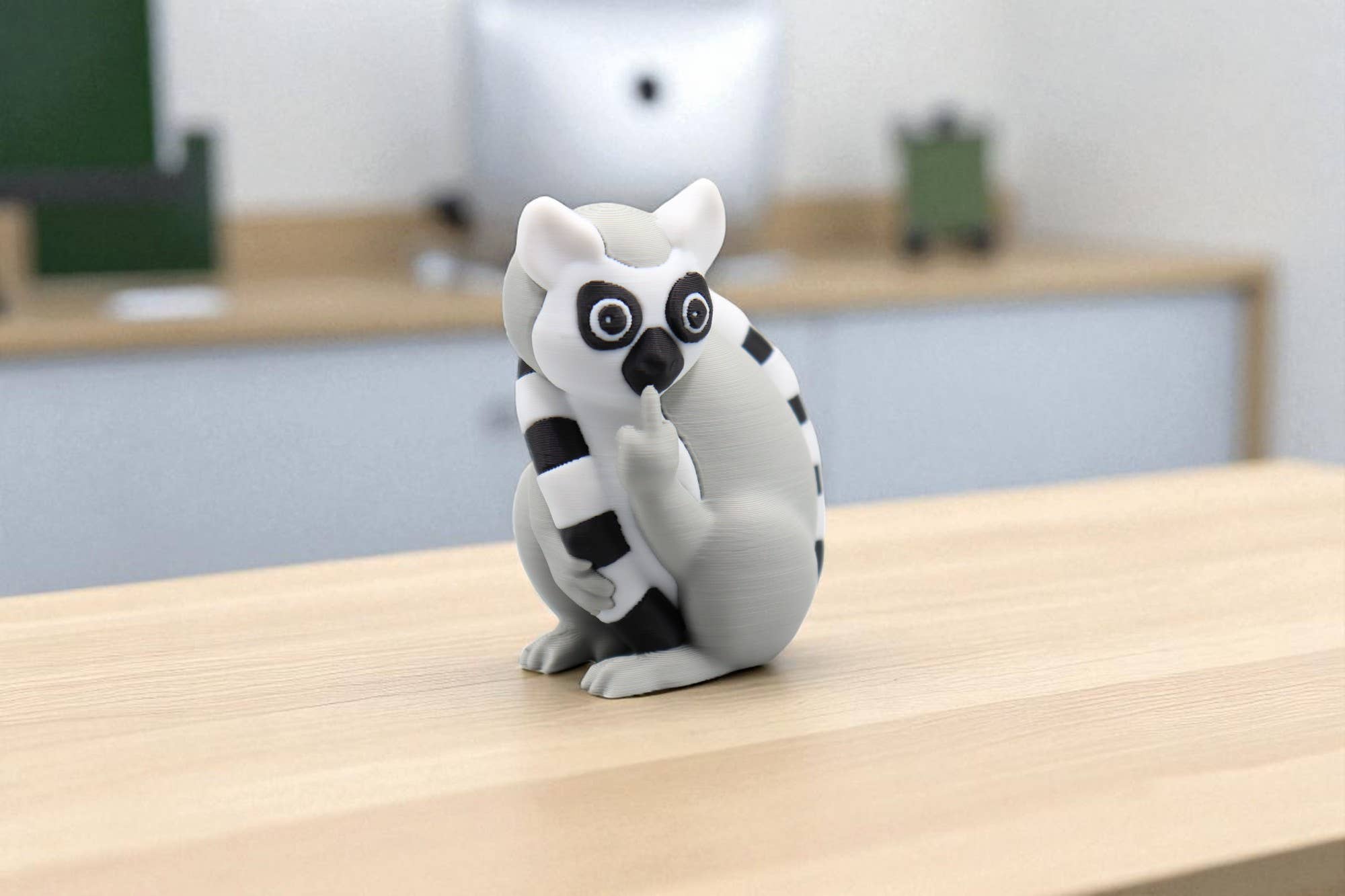 Lemur Middle Finger Figurine – Funny Sarcastic Lemur Gift