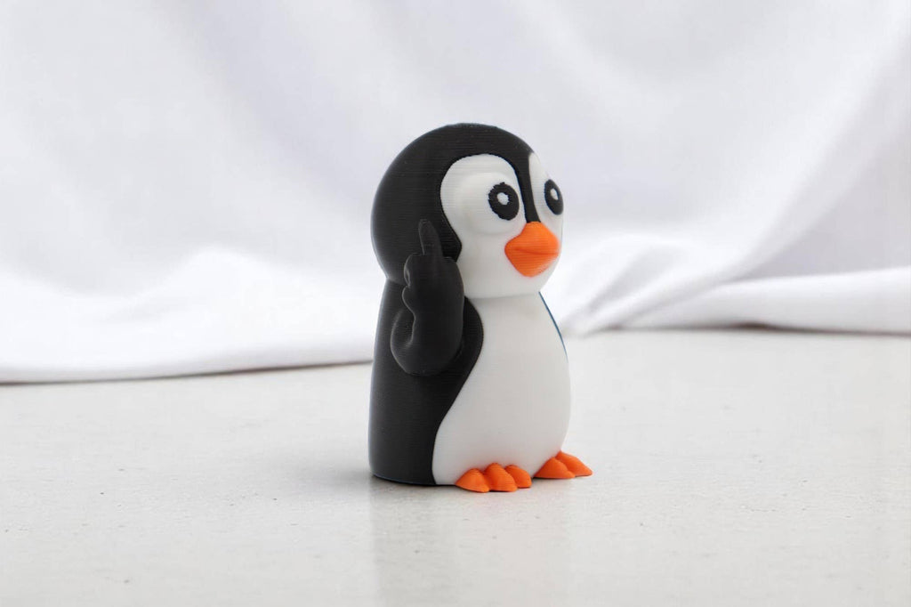 Penguin Middle Finger Figurine – Funny Sarcastic Penguin Gift
