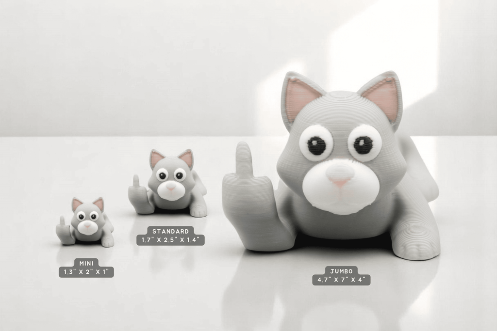 Cat Middle Finger Figurine – Funny Sarcastic Cat Gift