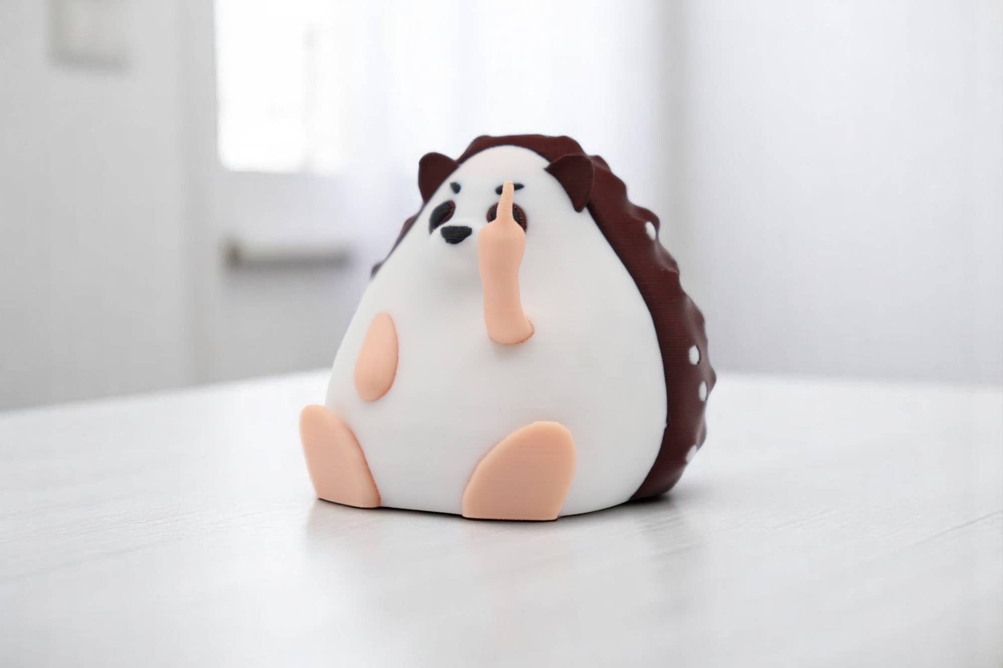 Hedgehog Middle Finger Figurine – Funny Sarcastic Hedgehog Gift