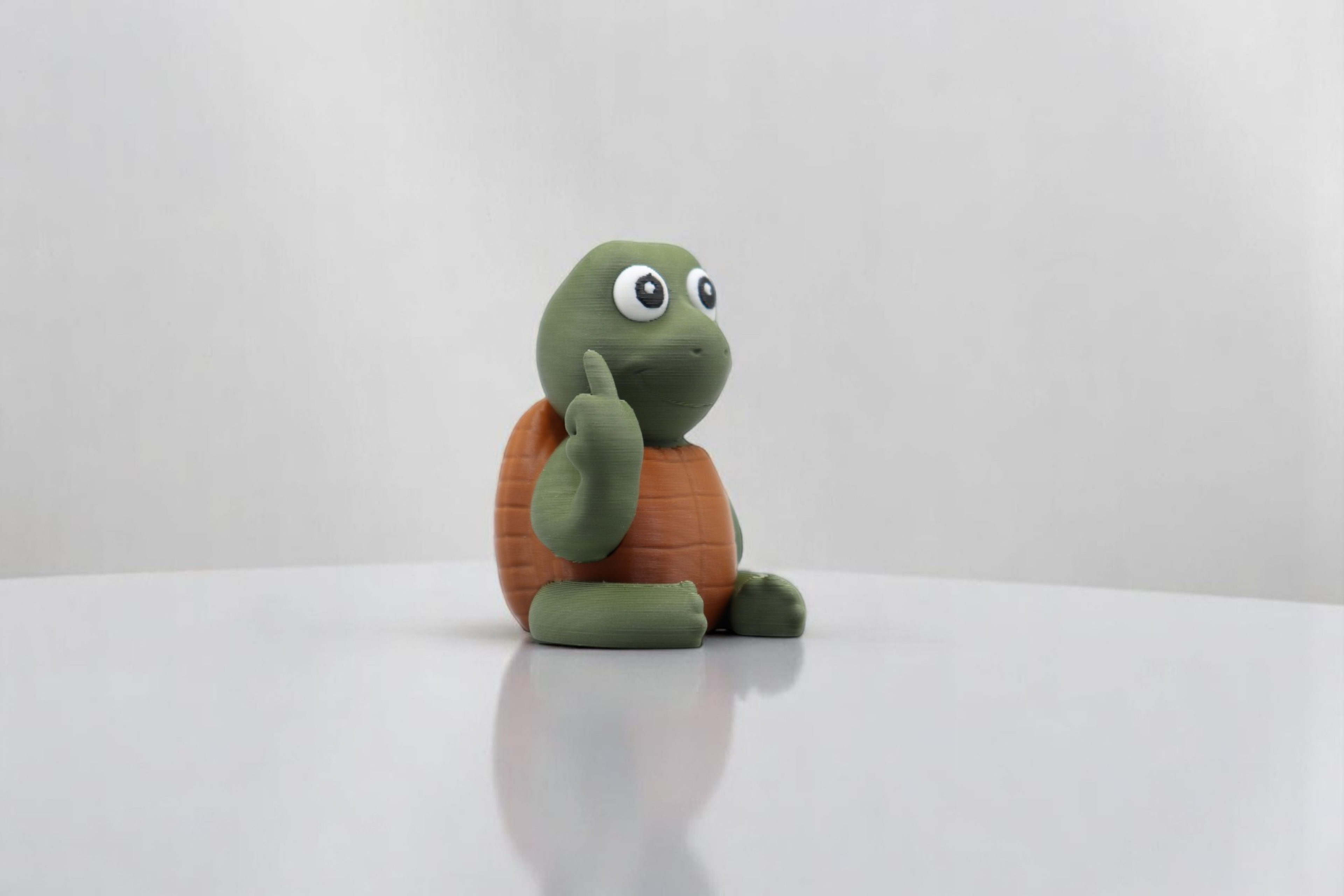 Turtle Middle Finger Figurine – Funny Sarcastic Turtle Gift