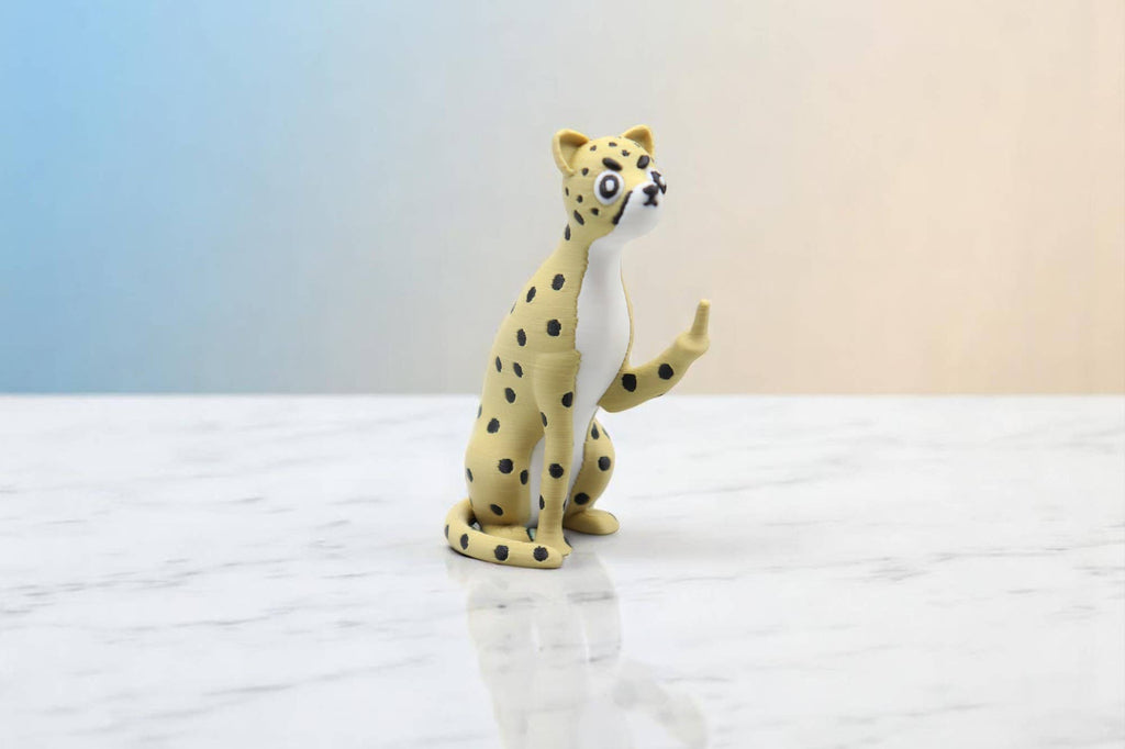 Cheetah Middle Finger Figurine – Funny Sarcastic Cheetah Gift