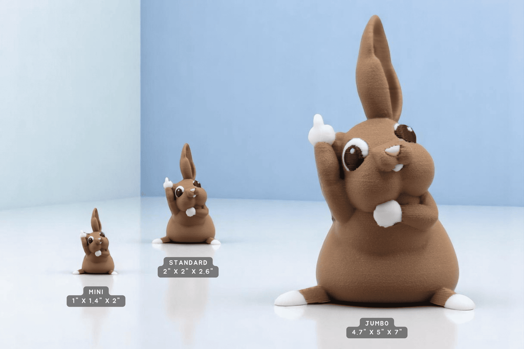 Rabbit Middle Finger Figurine – Funny Sarcastic Rabbit Gift