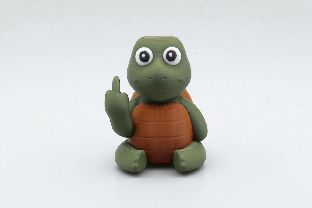 Turtle Middle Finger Figurine – Funny Sarcastic Turtle Gift