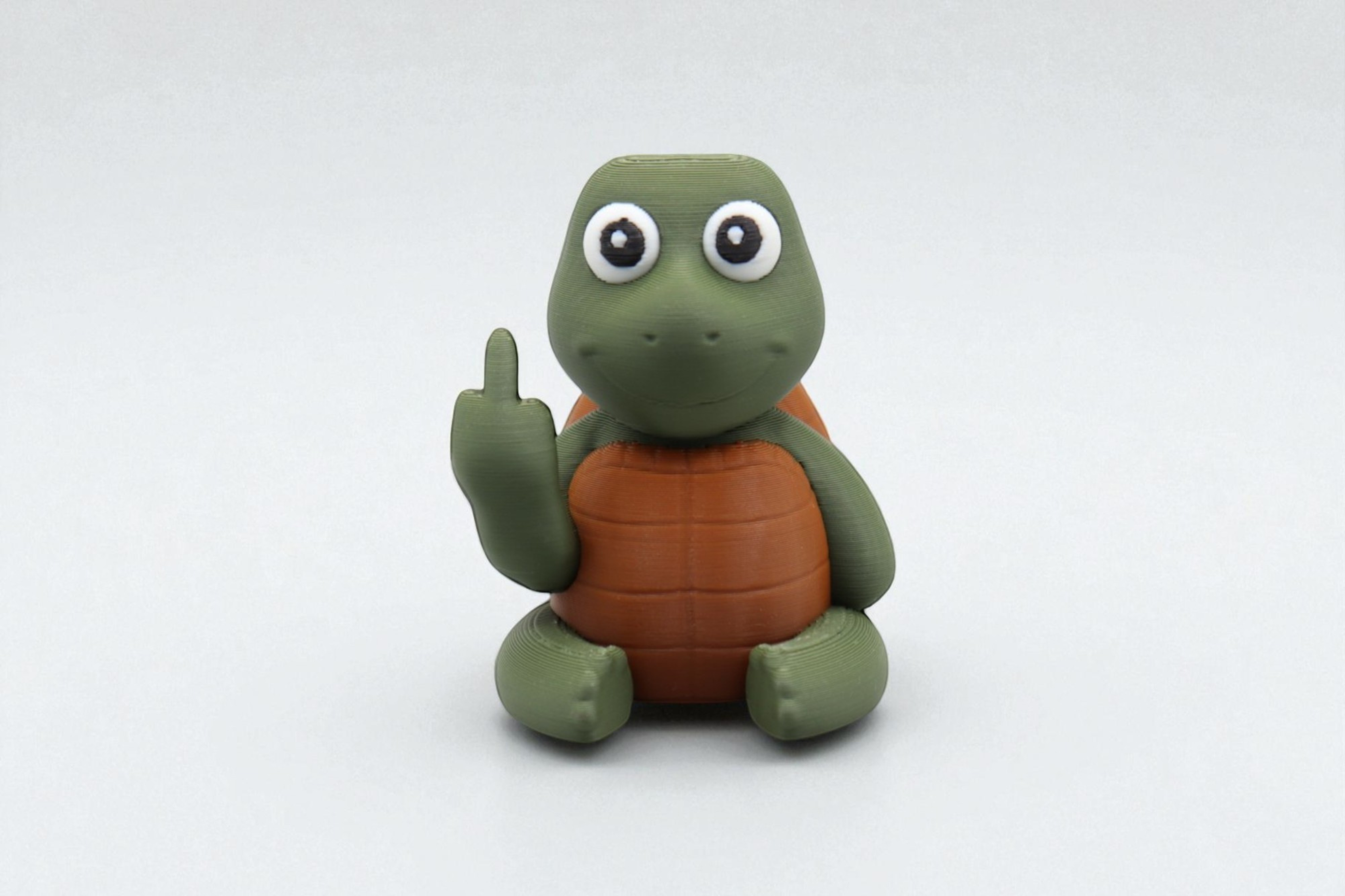Turtle Middle Finger Figurine – Funny Sarcastic Turtle Gift