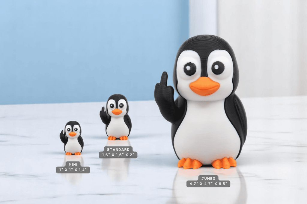 Penguin Middle Finger Figurine – Funny Sarcastic Penguin Gift