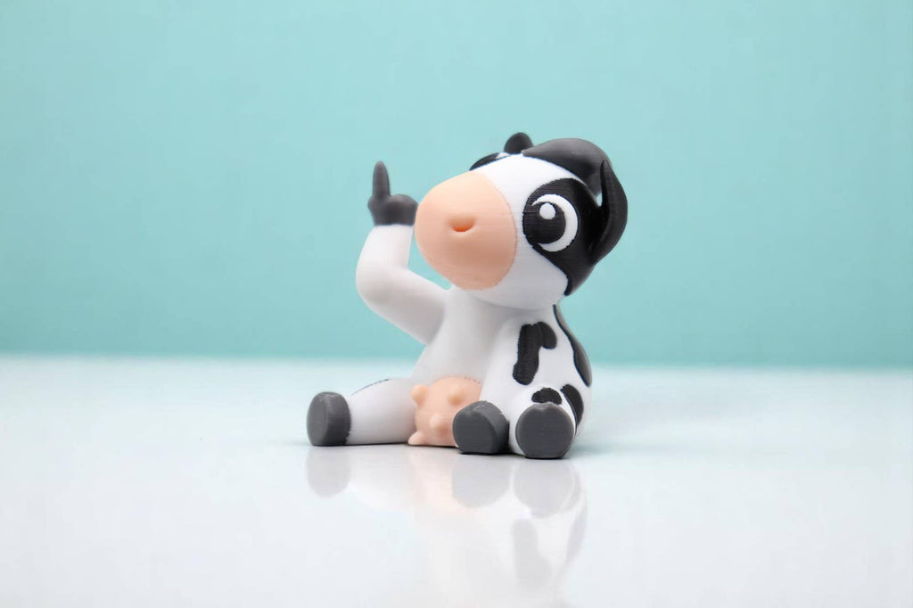 Cow Middle Finger Figurine – Funny Sarcastic Cow Gift