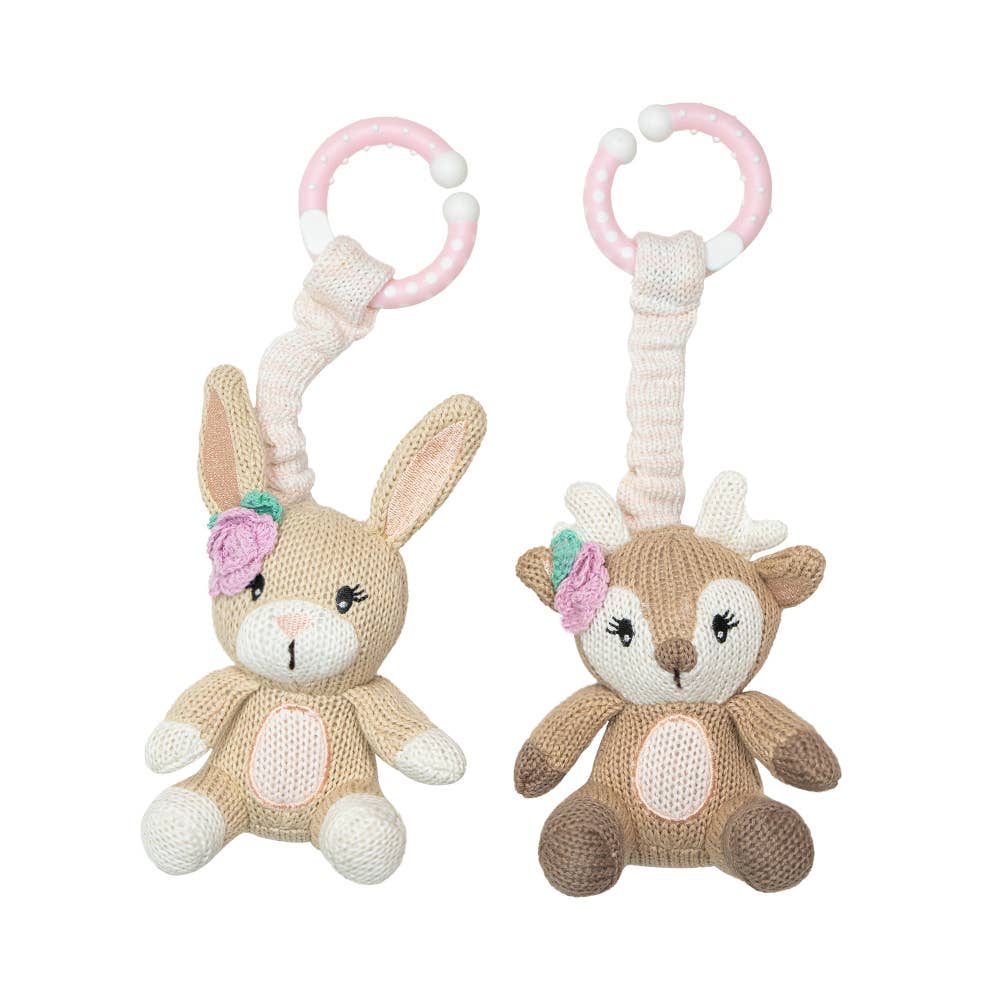 2pk Stroller Toys - Fawn & Bunny