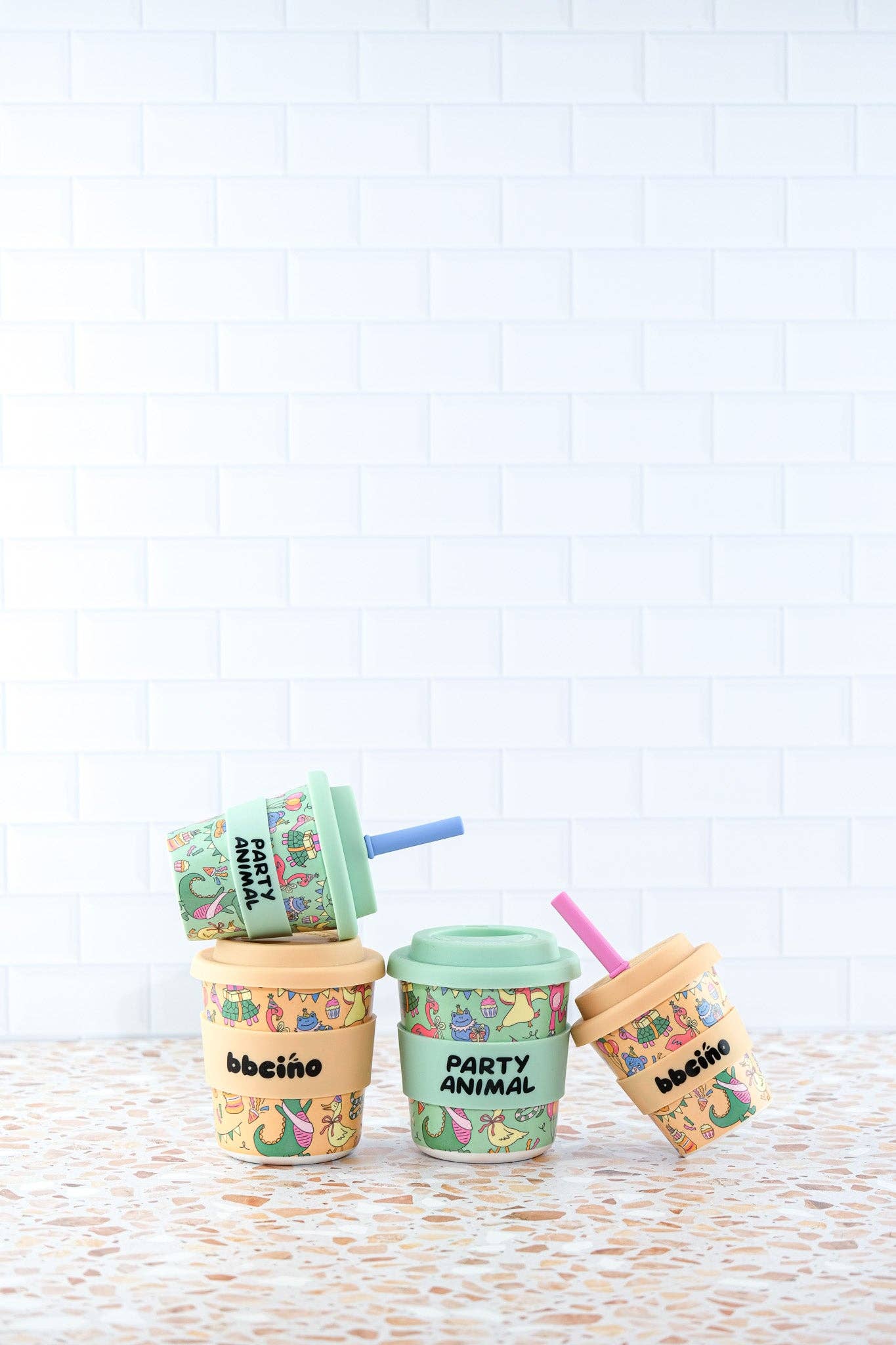 Party Animal in Orange Babycino Cup - 120ml (STRAW INCLUDED)