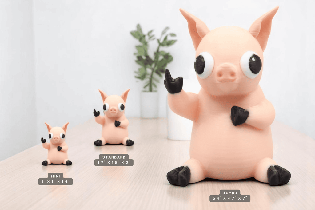 Pig Middle Finger Figurine – Funny Sarcastic Pig Gift