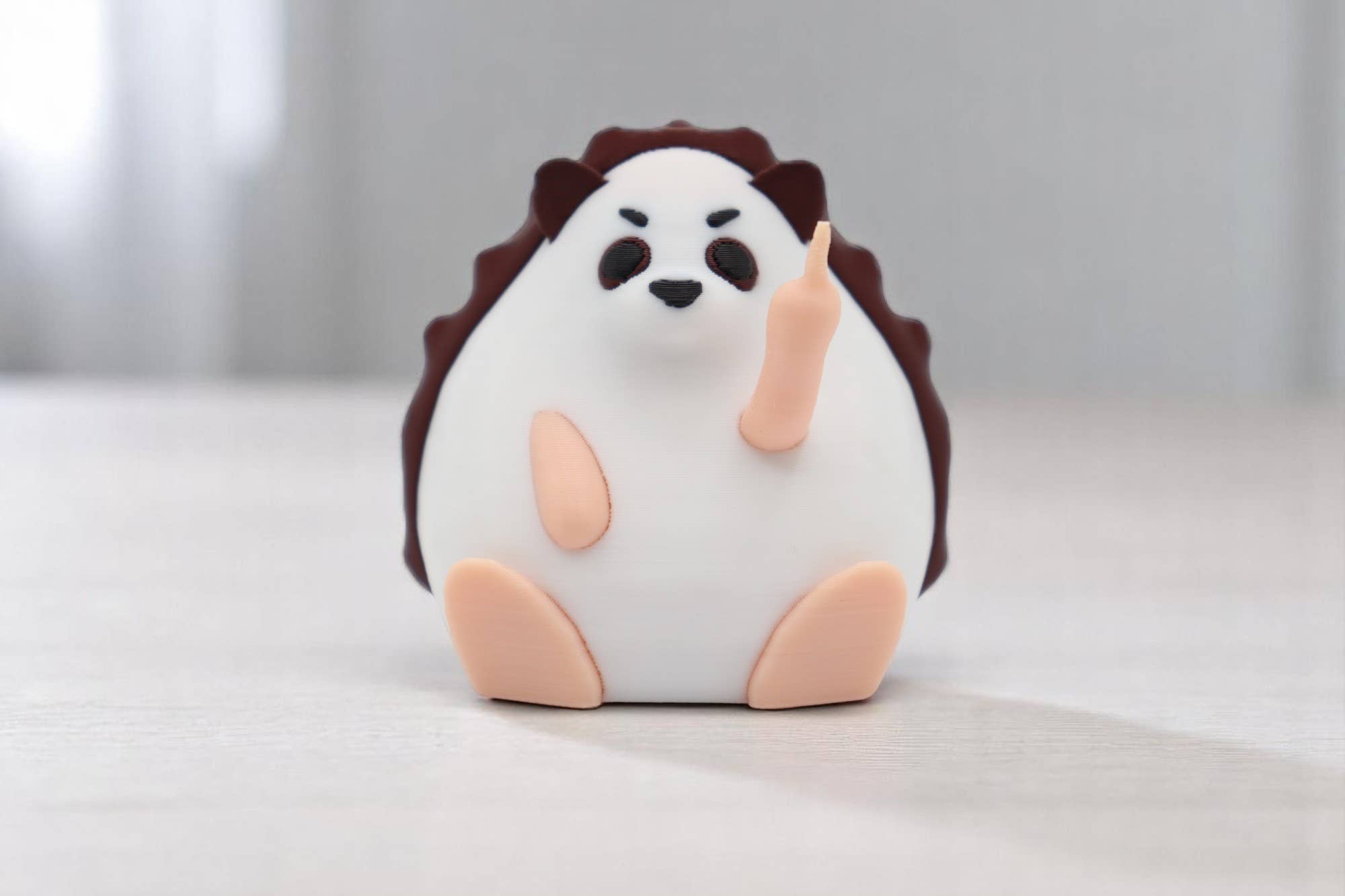 Hedgehog Middle Finger Figurine – Funny Sarcastic Hedgehog Gift