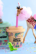 Party Animal in Orange Babycino Cup - 120ml (STRAW INCLUDED)