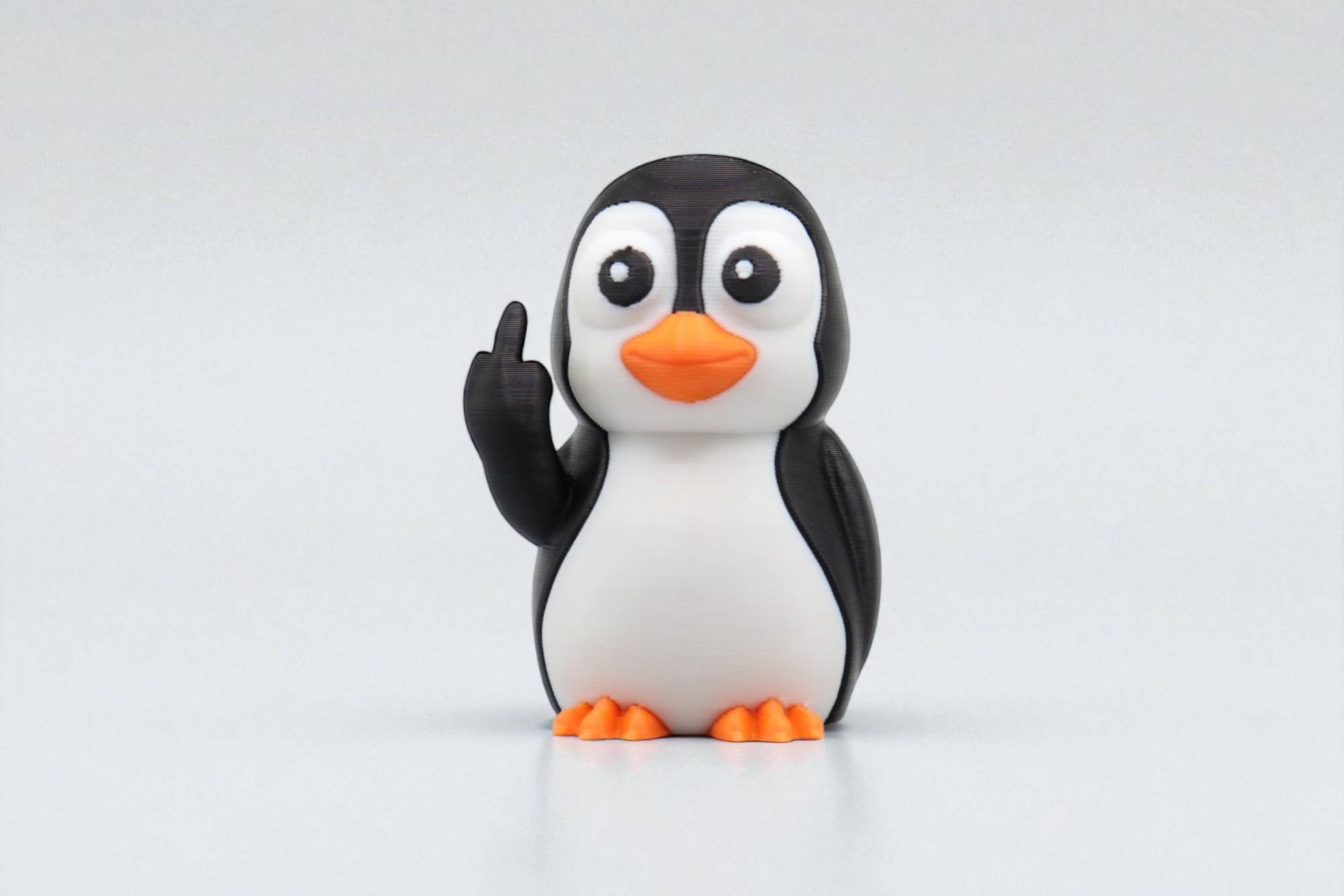 Penguin Middle Finger Figurine – Funny Sarcastic Penguin Gift