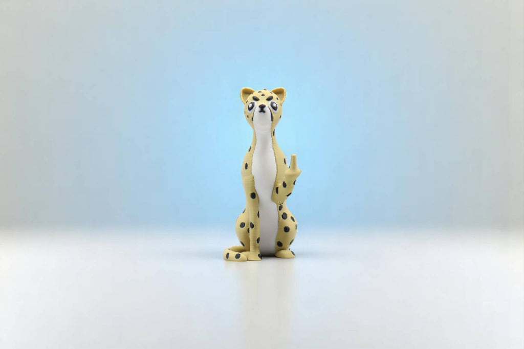 Cheetah Middle Finger Figurine – Funny Sarcastic Cheetah Gift