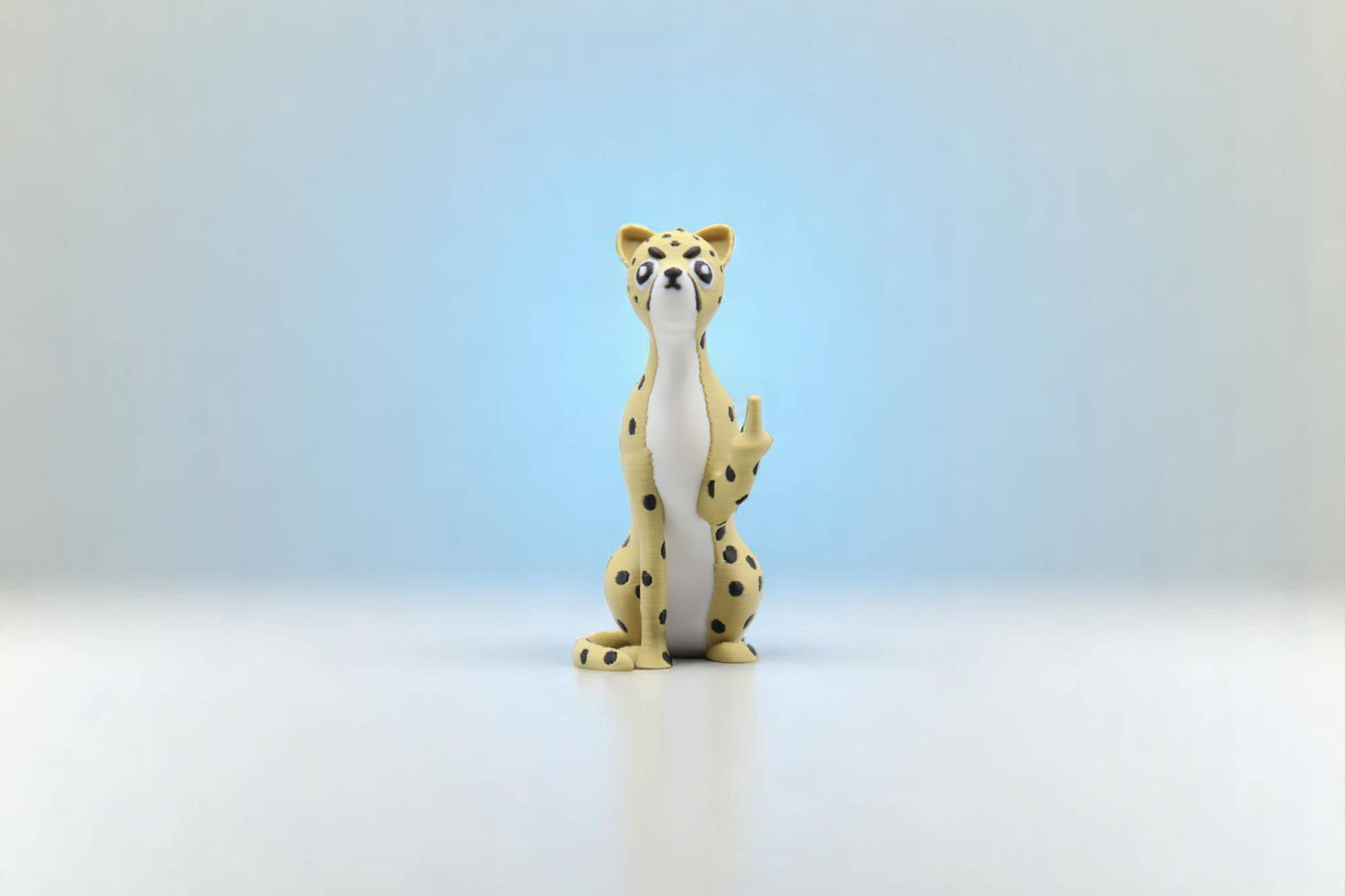 Cheetah Middle Finger Figurine – Funny Sarcastic Cheetah Gift
