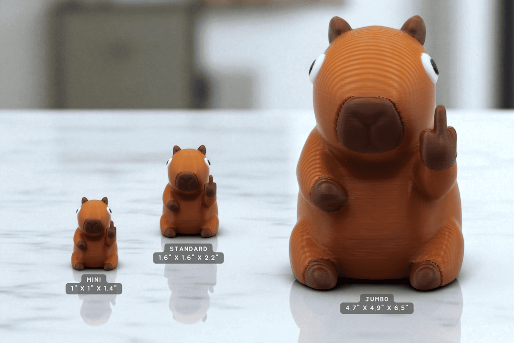 Capybara Middle Finger Figurine – Funny Sarcastic Capybara Gift