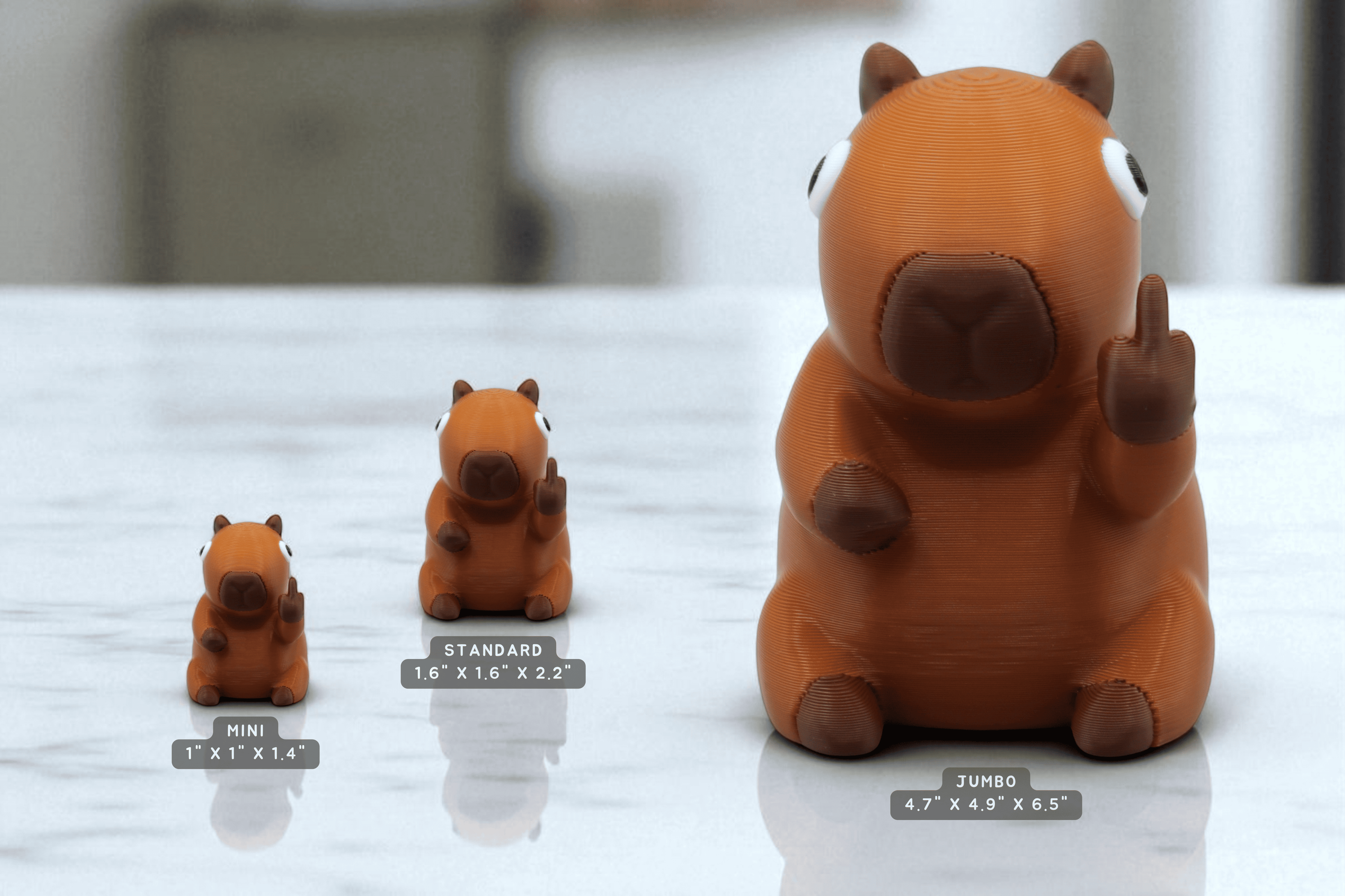 Capybara Middle Finger Figurine – Funny Sarcastic Capybara Gift