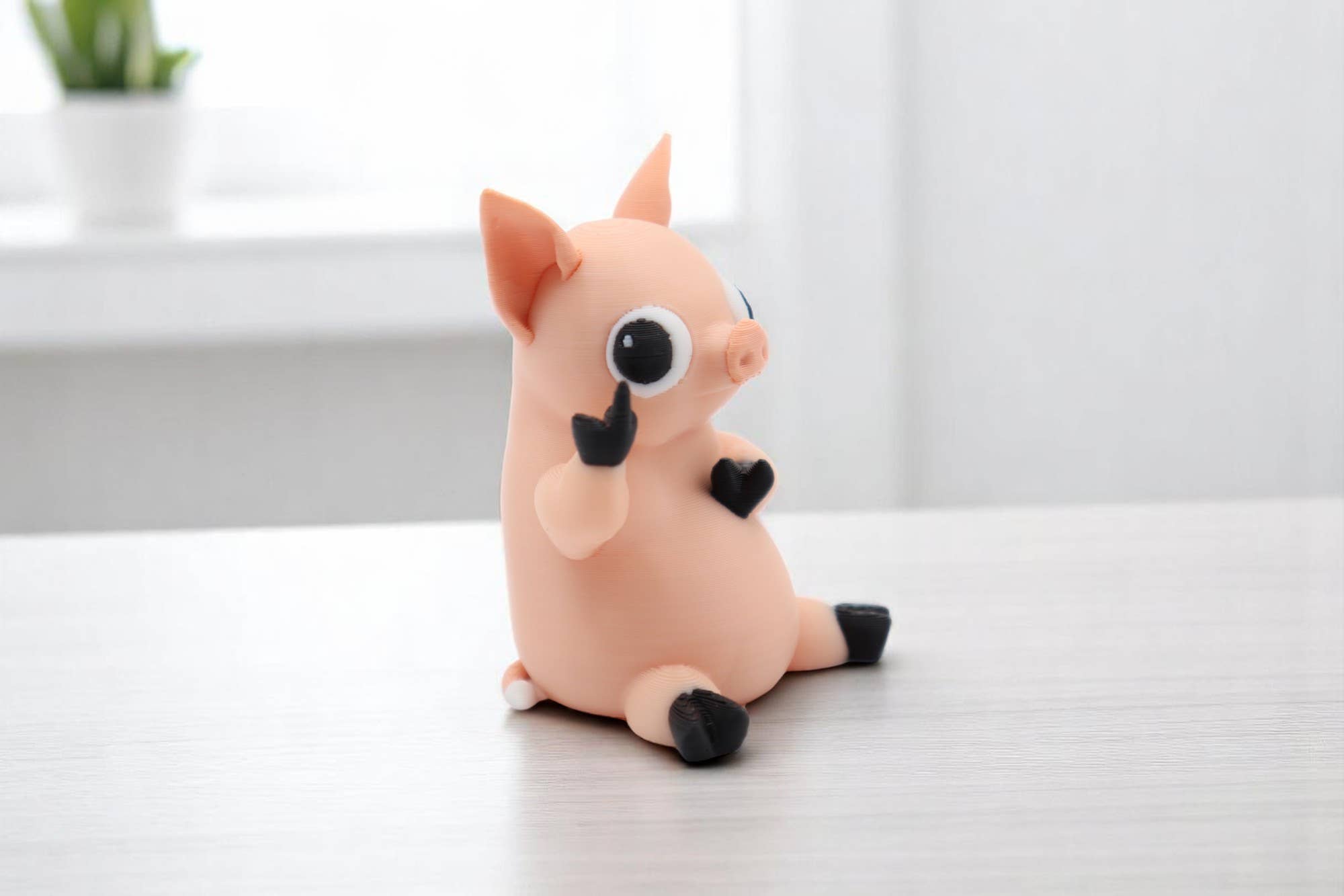 Pig Middle Finger Figurine – Funny Sarcastic Pig Gift