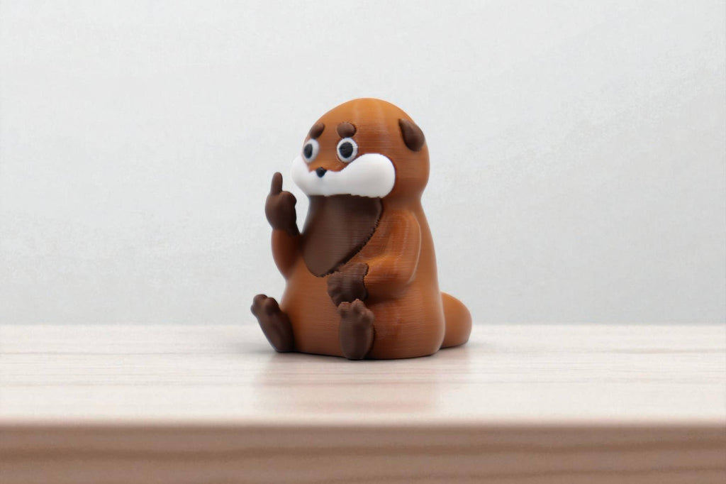 Otter Middle Finger Figurine – Funny Sarcastic Otter Gift