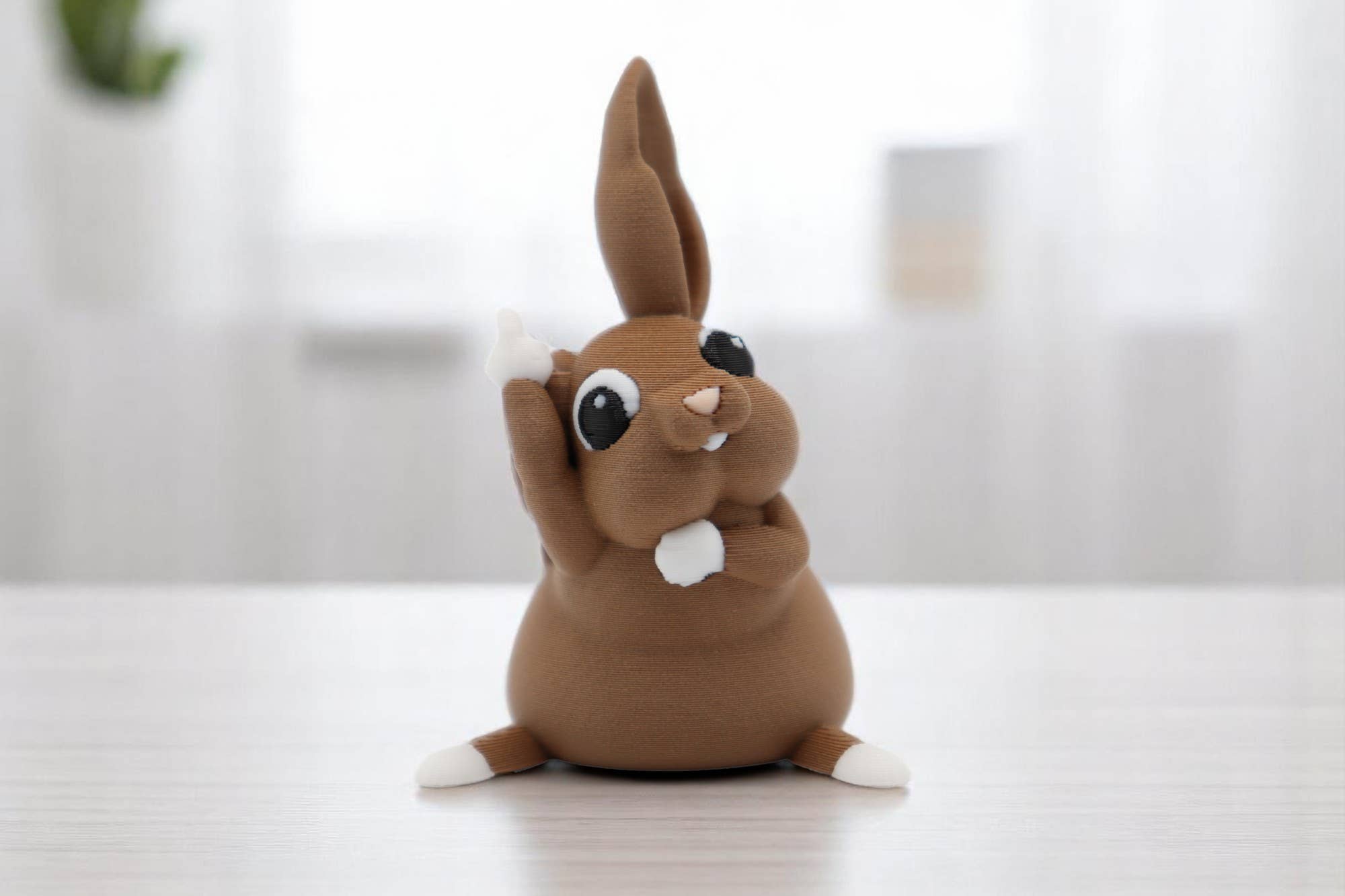 Rabbit Middle Finger Figurine – Funny Sarcastic Rabbit Gift
