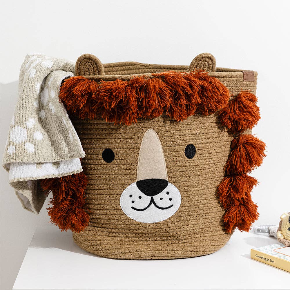 Cotton Rope Animal Hamper - Lion