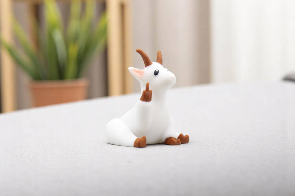 Goat Middle Finger Figurine – Funny Sarcastic Goat Gift