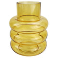 Tommy 22cm Ring Glass Flower Vase Medium Home Decorative Display Amber