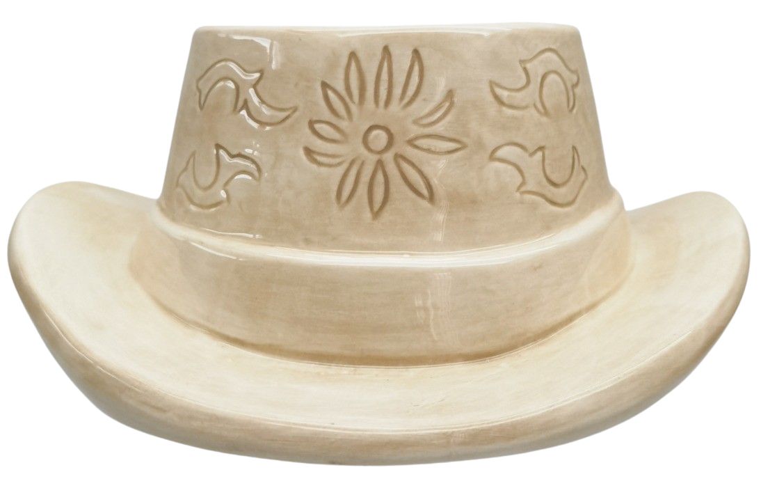 Cowboy Hat Planter Tan 20cm
