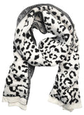Sabina Leopard Scarf White & Black