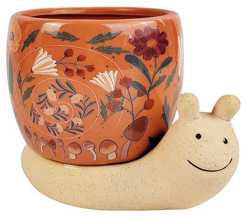 Snail with Flowers Planter