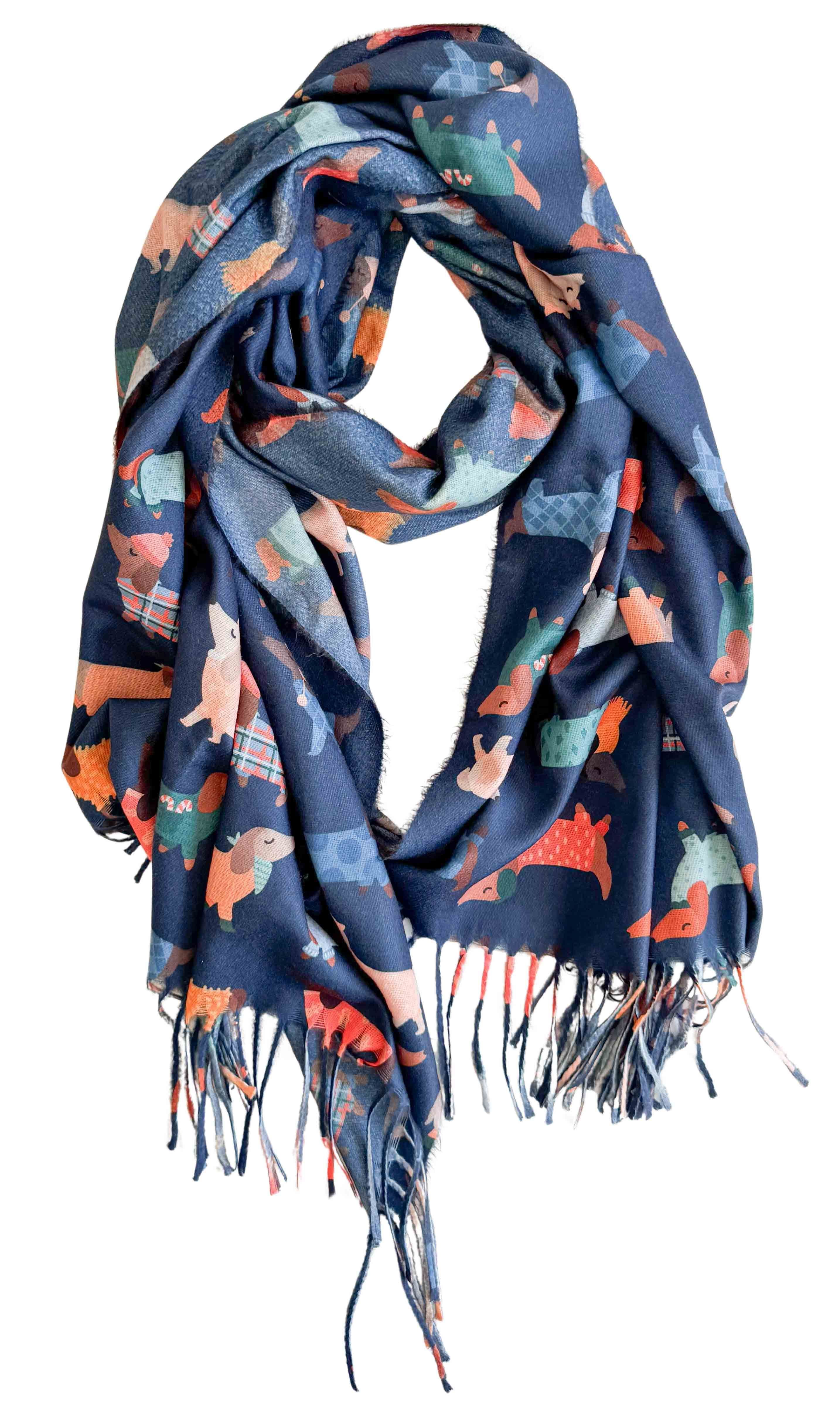 Dashy Dog Scarf in Navy