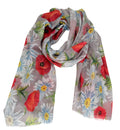 Carmen Floral Scarf in Grey