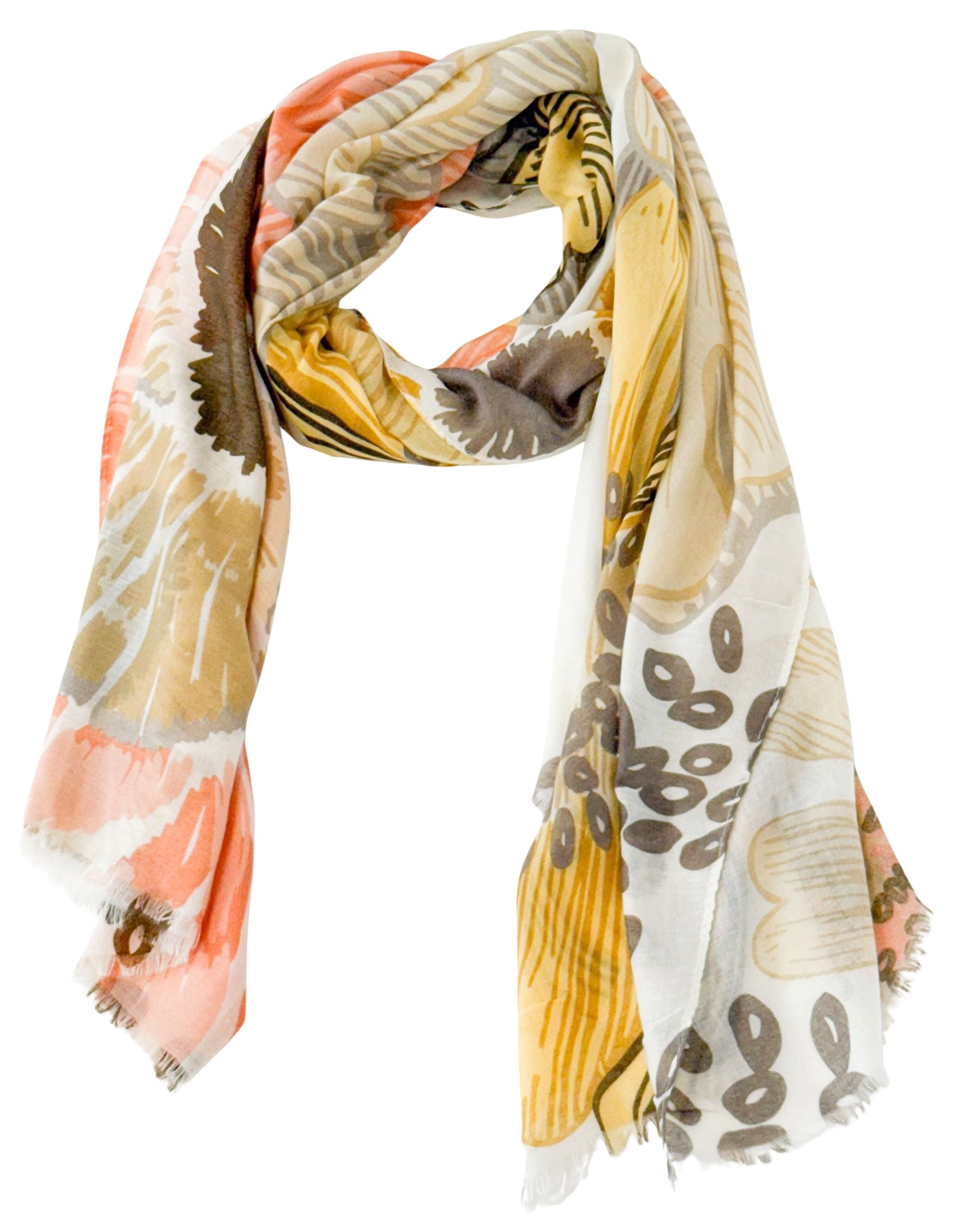 Flower Field Scarf in Peach