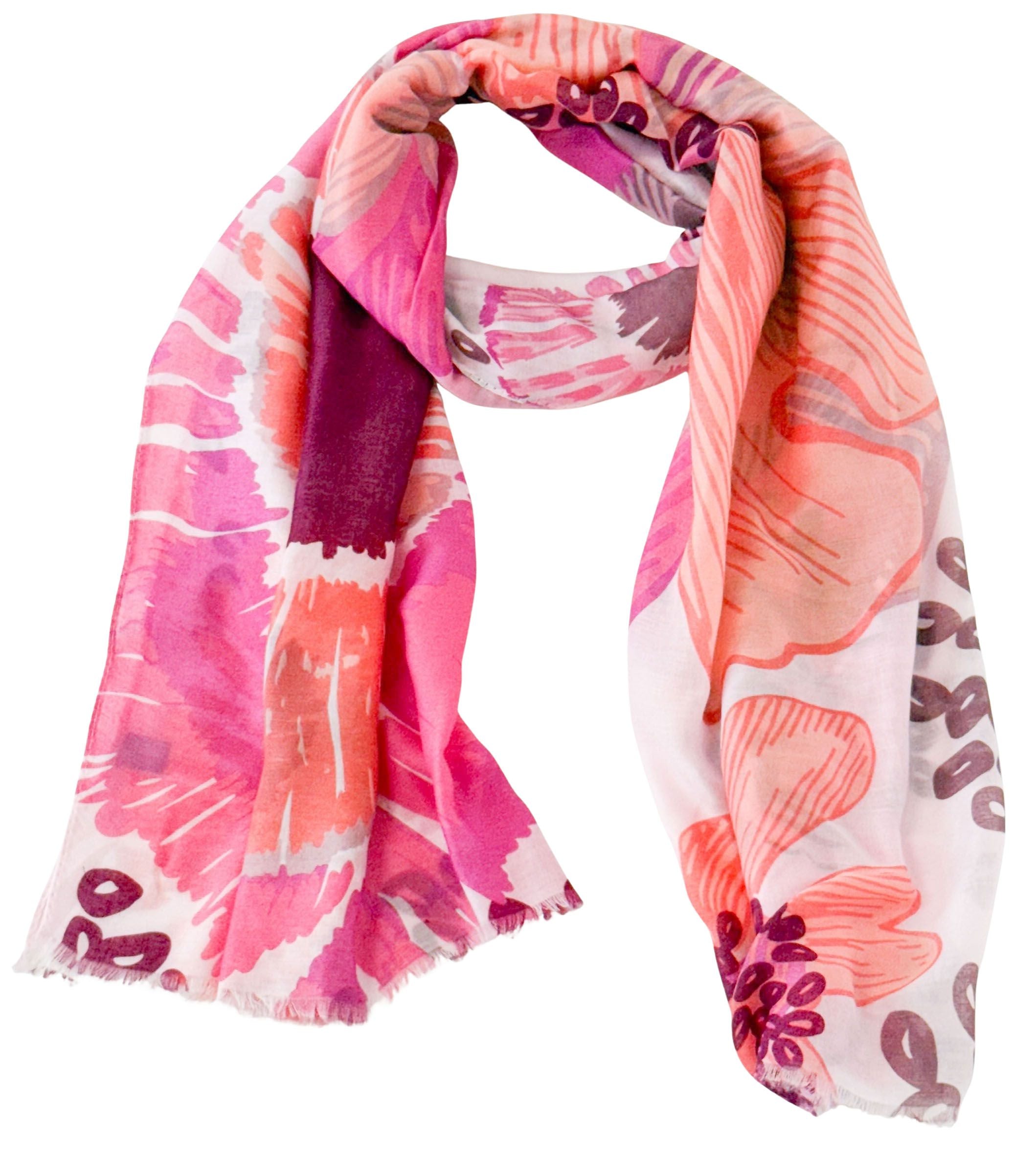 Flower Field Scarf in Fuchsia