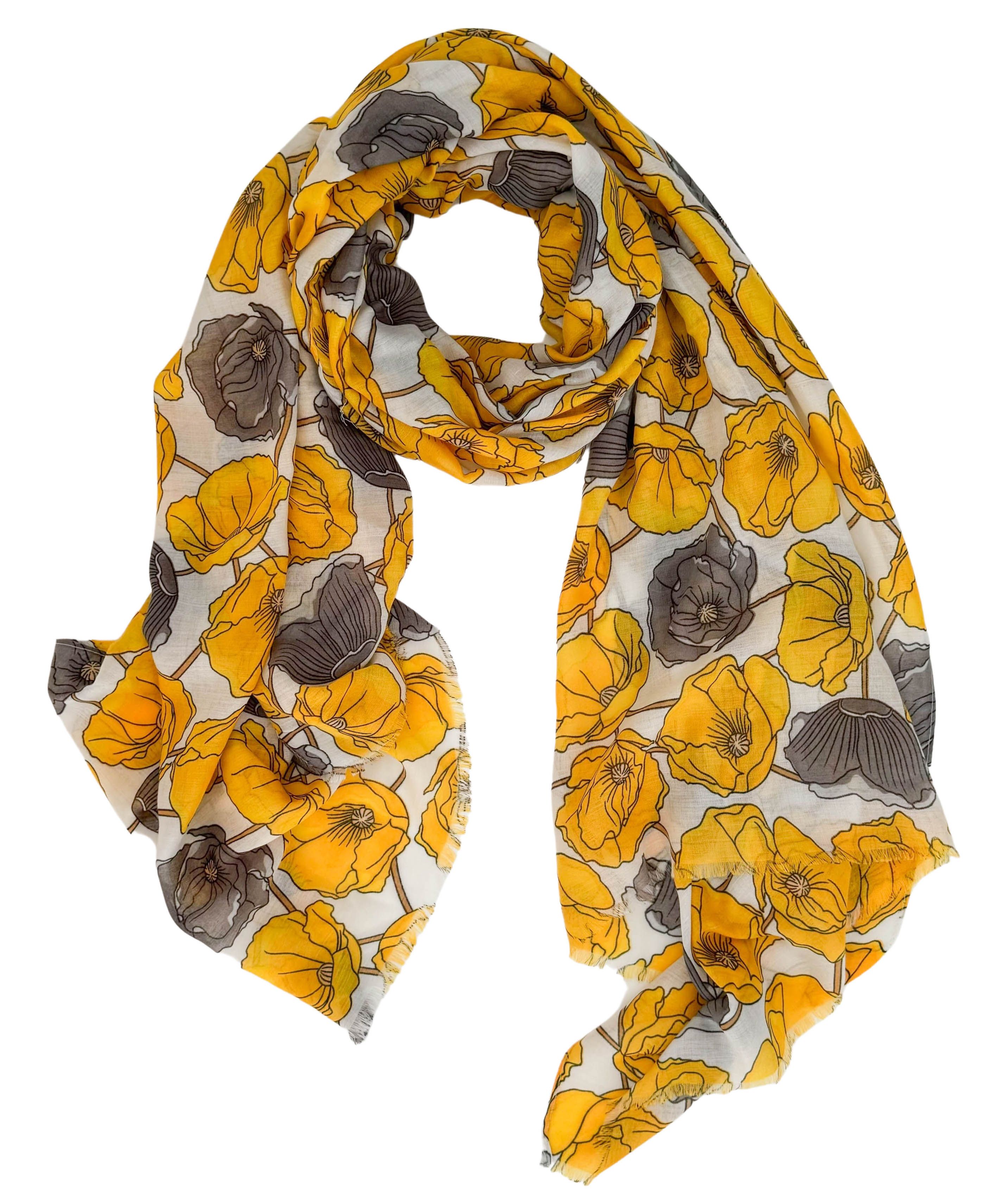 Poppies Scarf in Yellow
