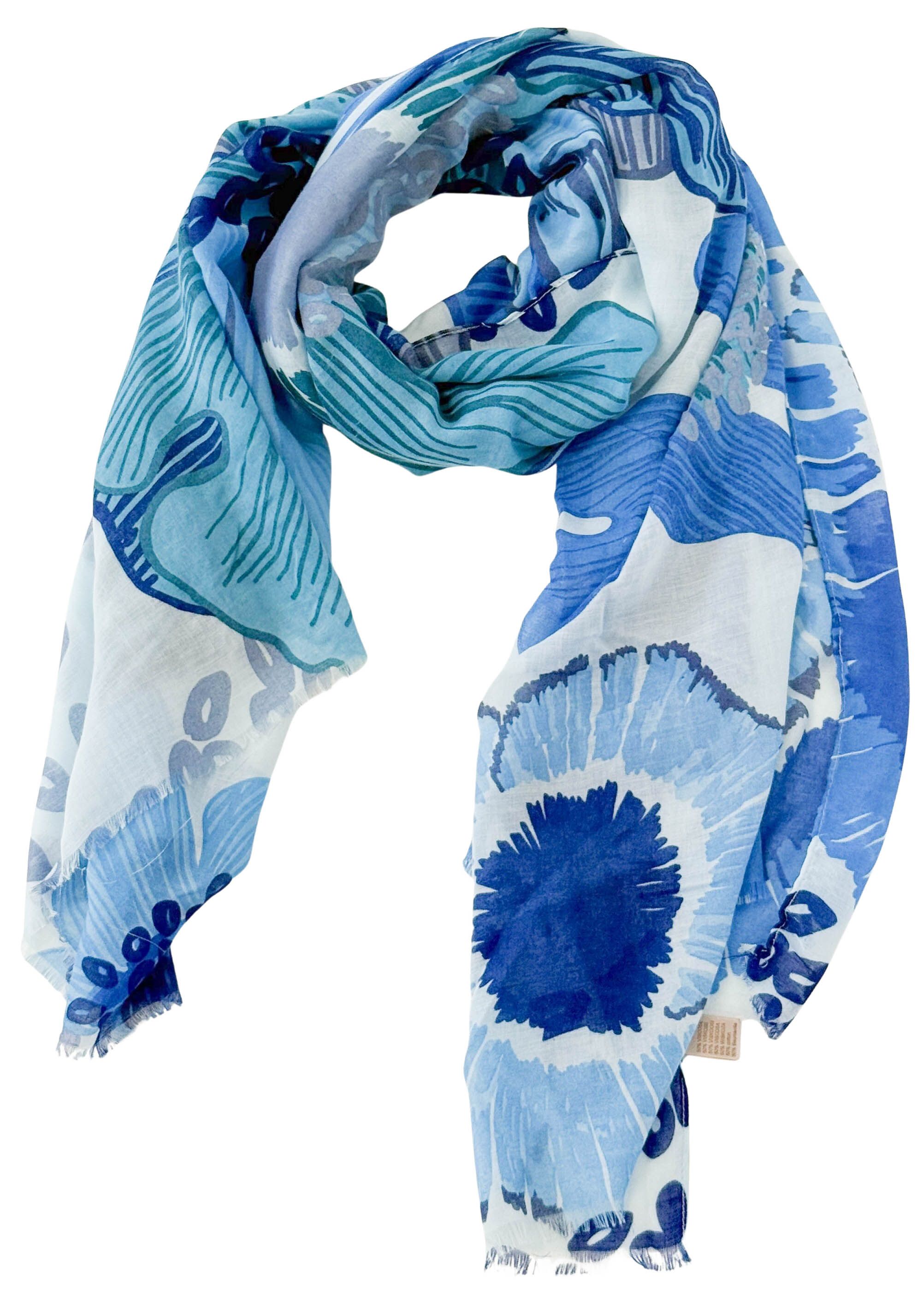 Flower Field Scarf in Blue