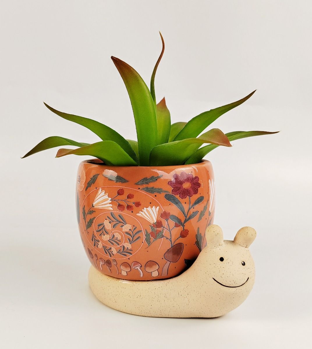 Snail with Flowers Planter