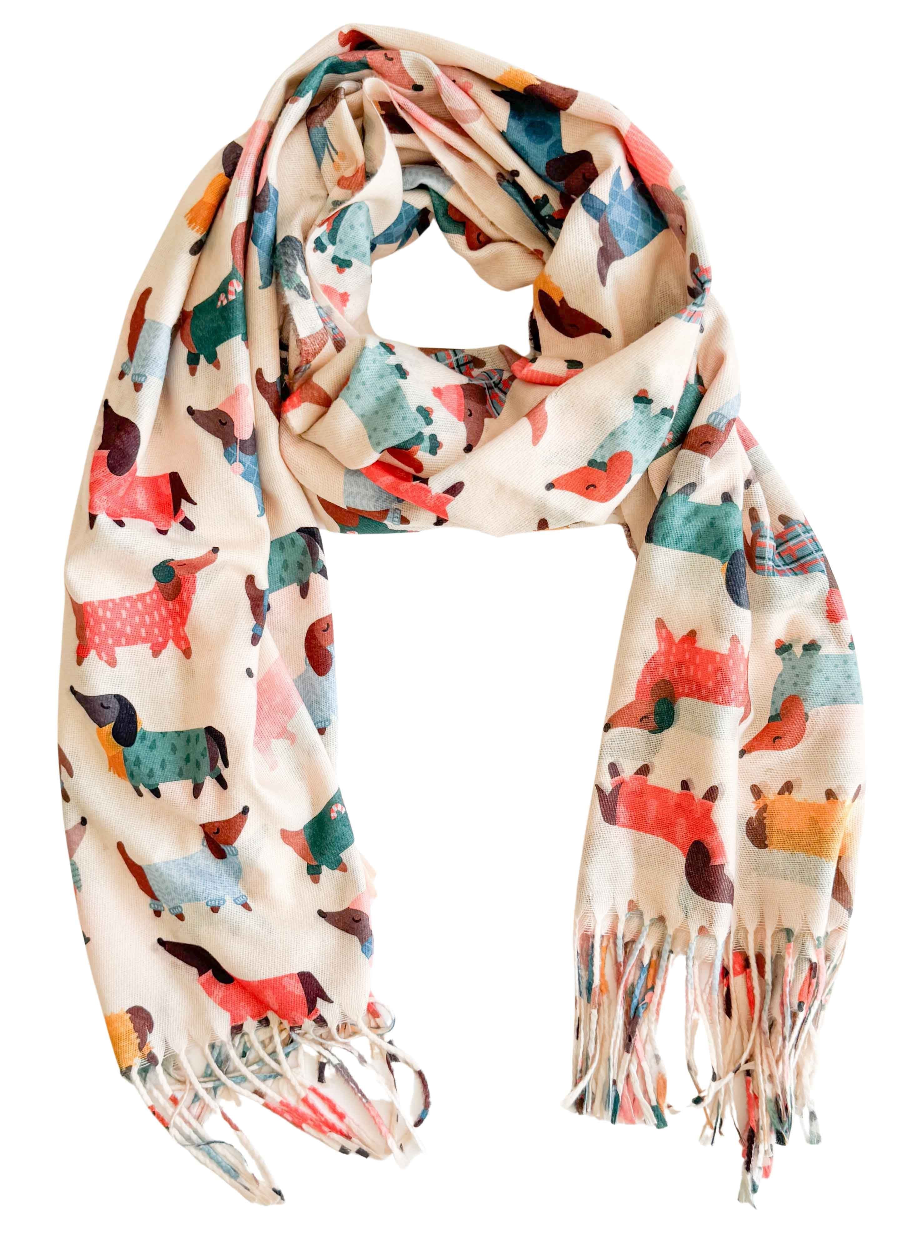 Dashy Dog Scarf in Cream