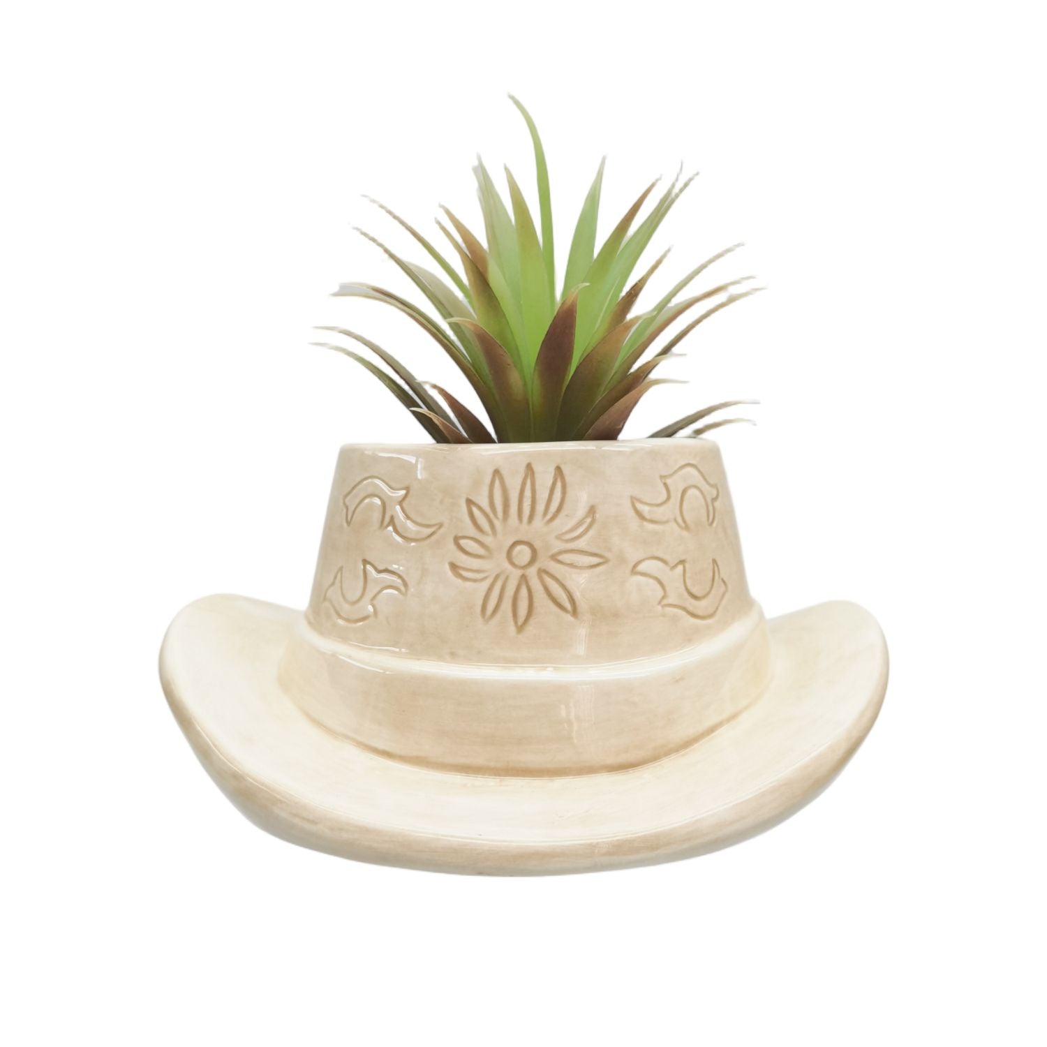 Cowboy Hat Planter Tan 20cm