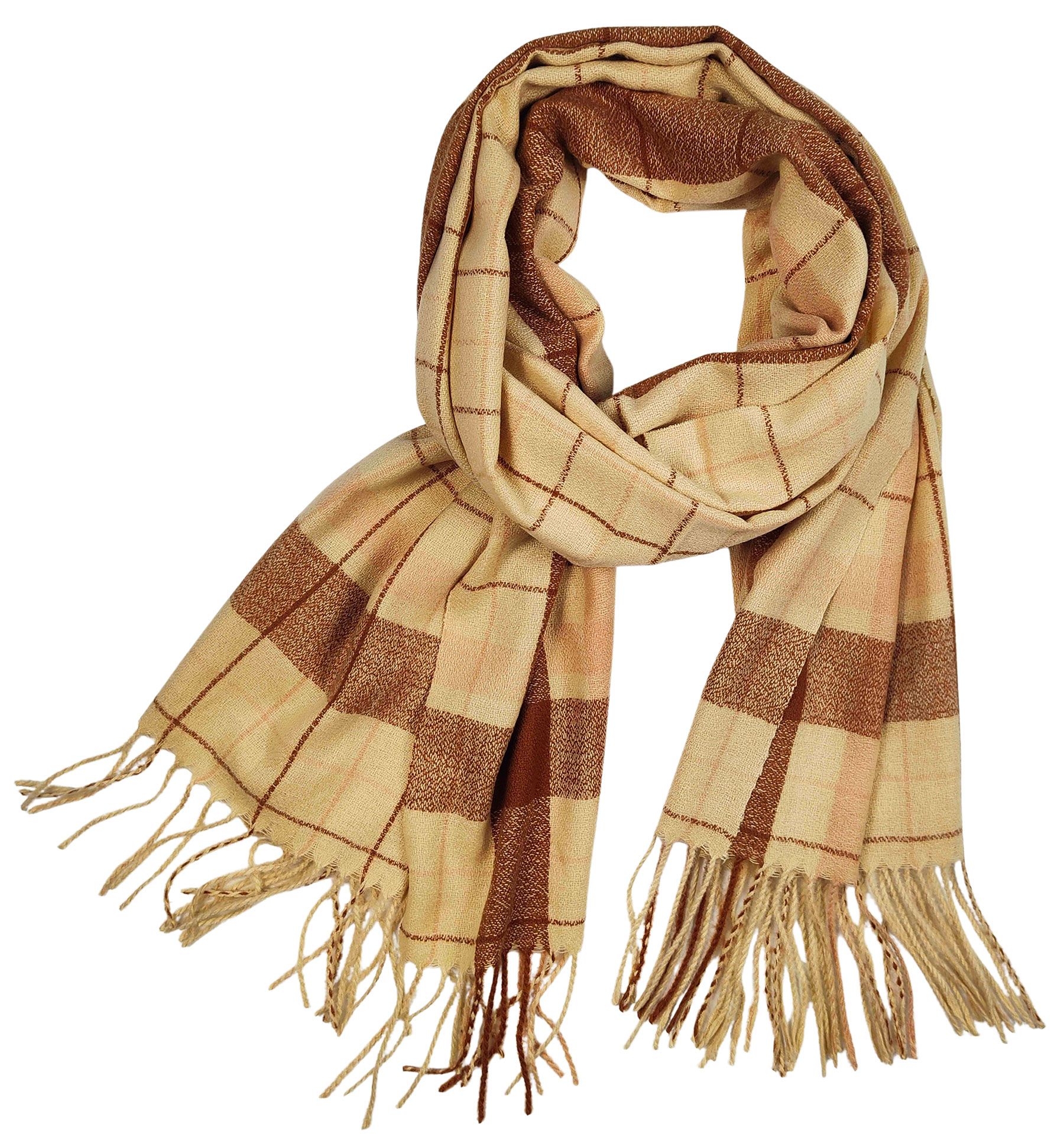 Knox Scarf in Cream & Tan