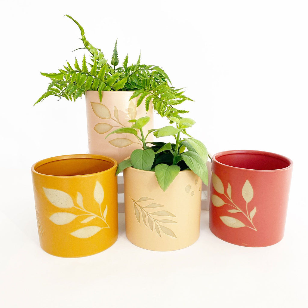 Shae Foliage Planter – Mustard (Medium, 14cm)