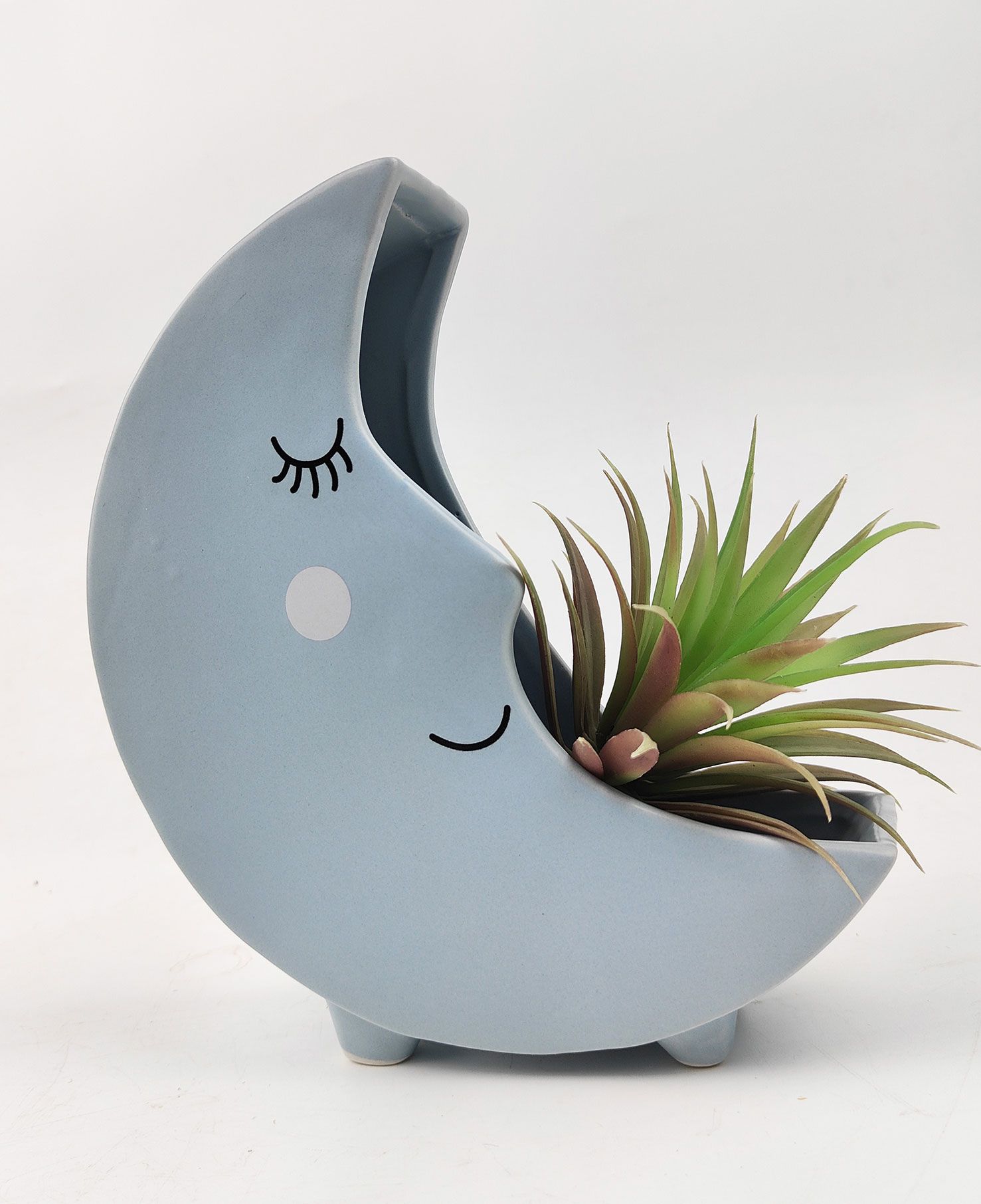 Moon Sitting Planter – Blue (22 cm)