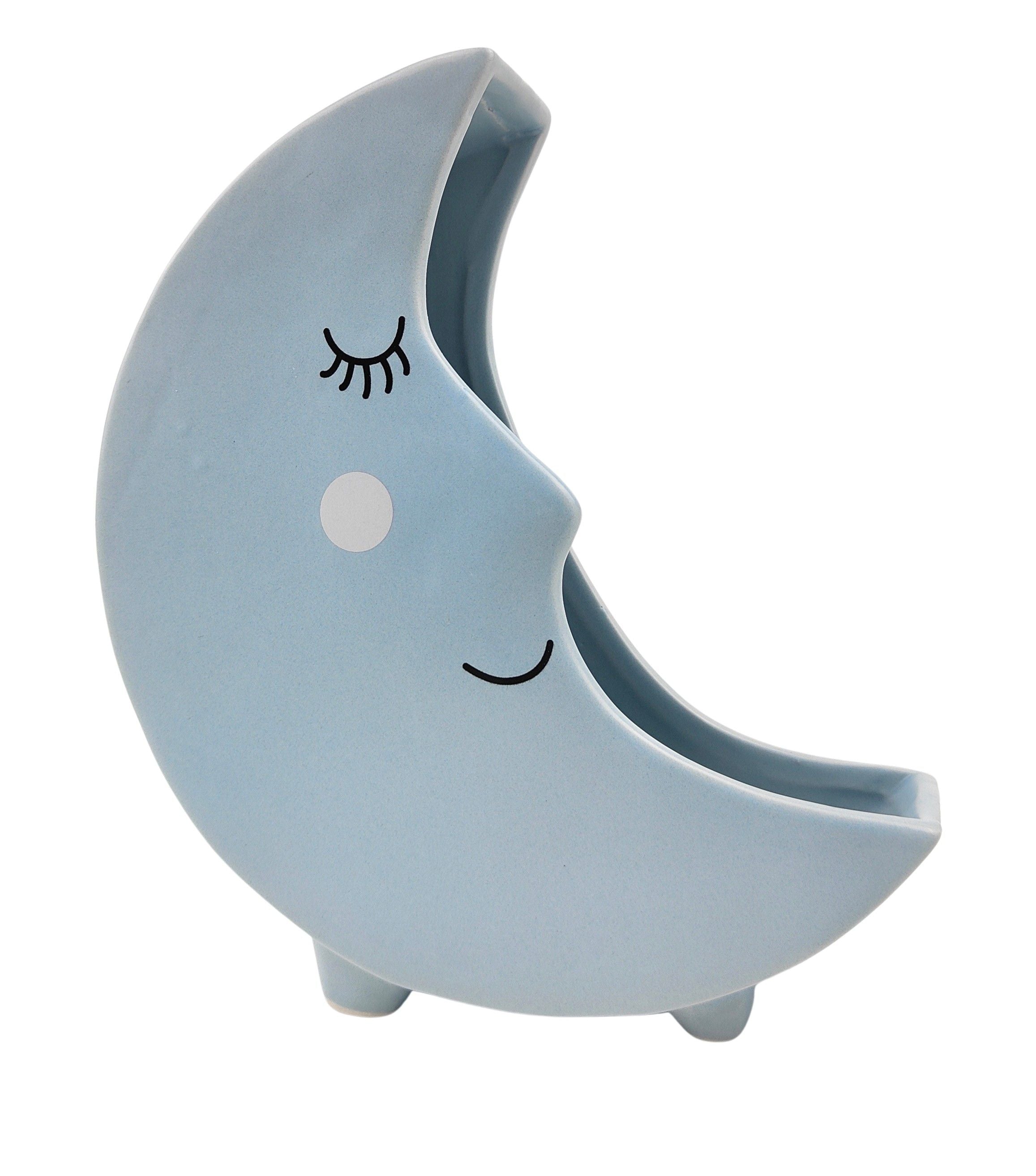 Moon Sitting Planter – Blue (22 cm)