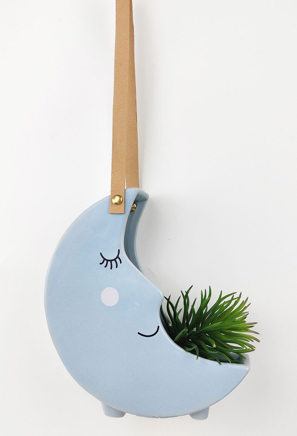 Moon Hanging Planter – Blue (22 cm)
