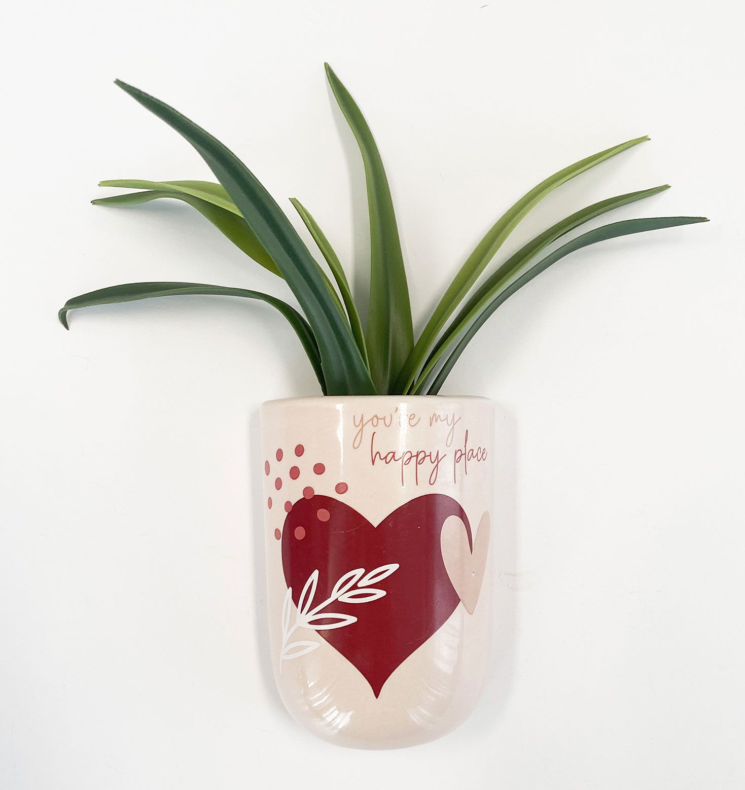 “You Are My Happy Place” Magnet Planter – Pink/Red (10 cm)