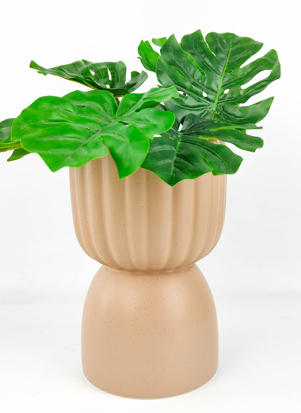Leilani Tall Planter – Beige (Large, 21cm)