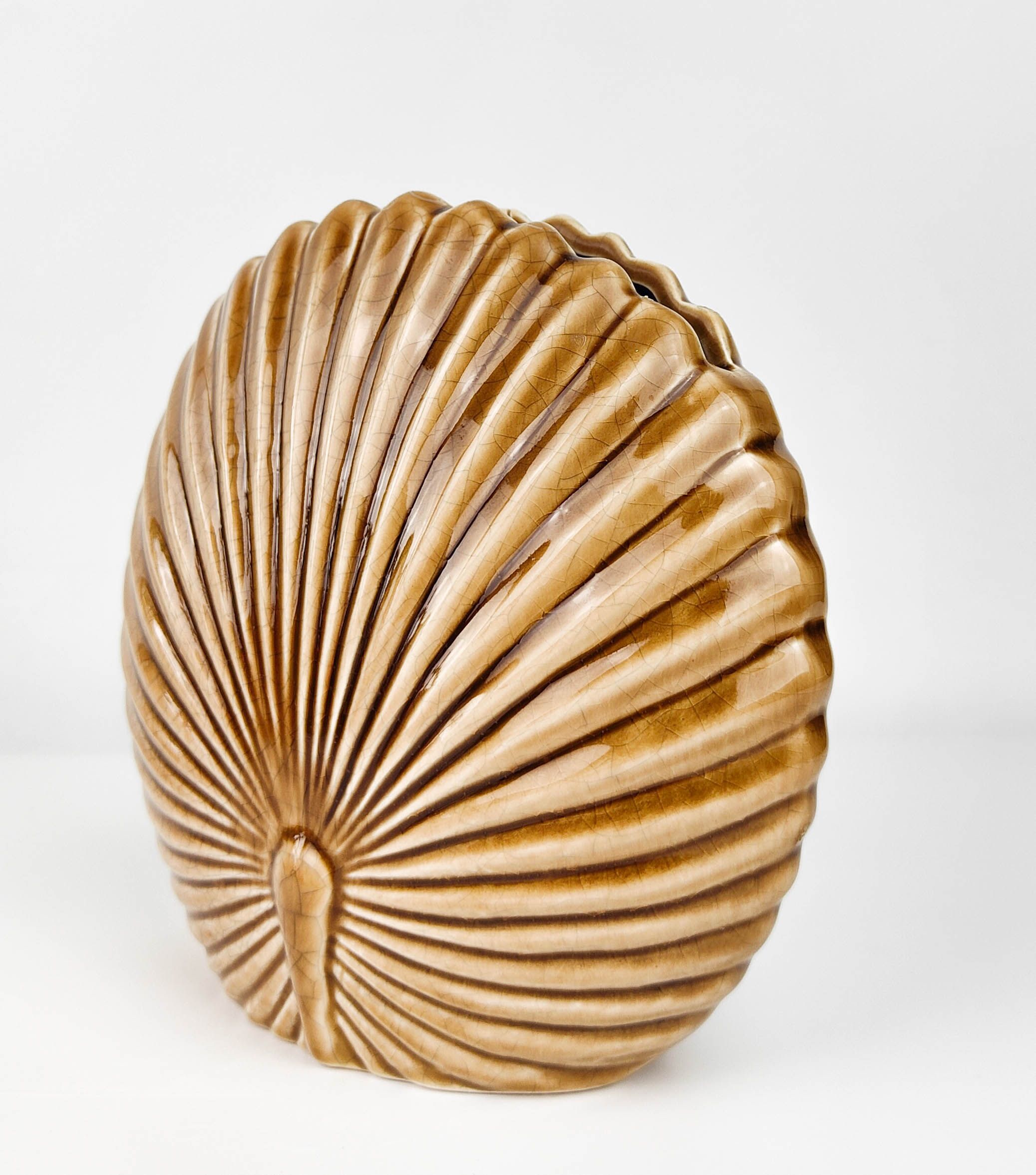 Amari Fan Palm Vase – Caramel (Medium, 17cm)