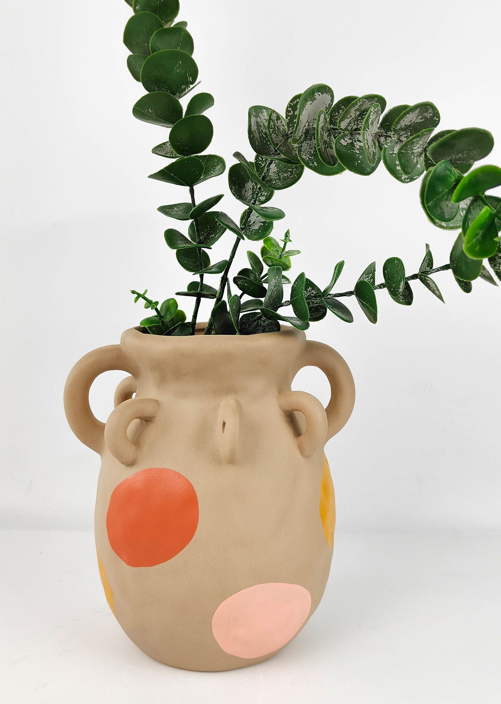 Margot Squat Vase – Sand & Boho (Small, 19cm)